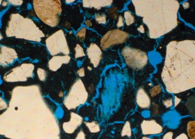 Petrographic analysis, as per ASTM C 856, was used in evaluating mortar samples taken from the bricks.